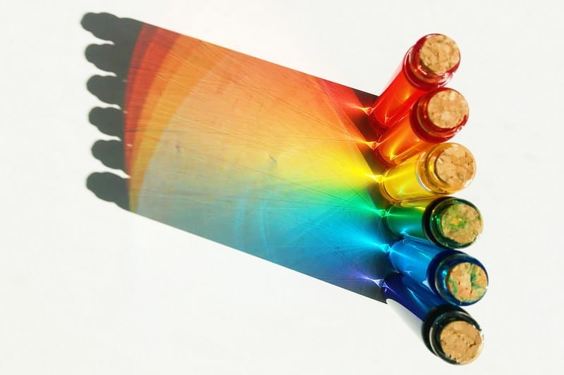 Colors of the visible light spectrum