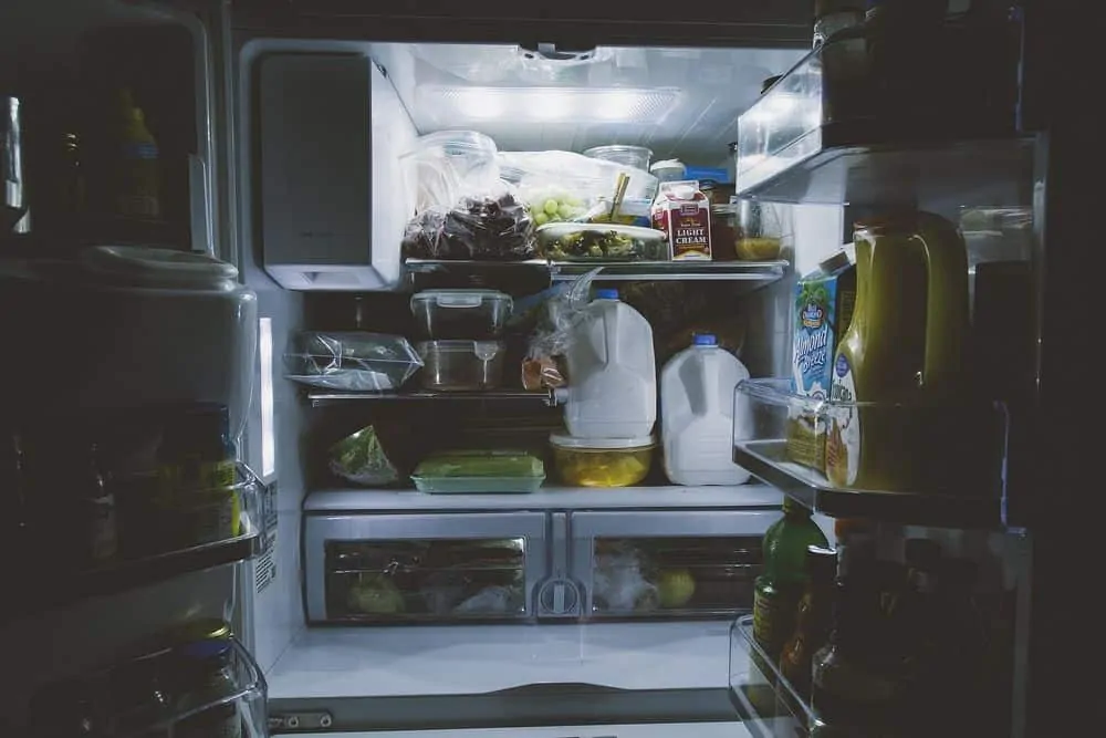 refrigerator with open door