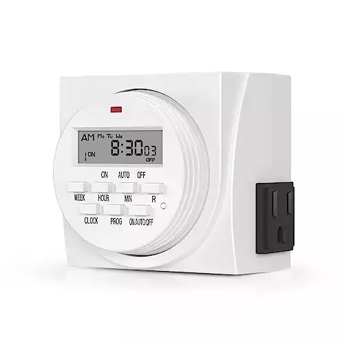 BN-LINK 7-Day Heavy Duty Dual Outlet Digital Timer