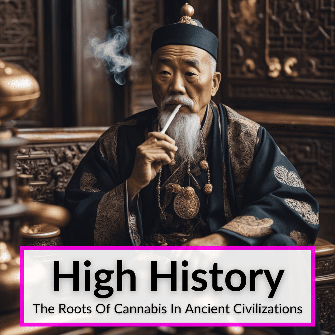 historic Chinese figure smoking marijuana